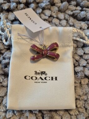 NWT Coach Pink Bow Charm [C35]